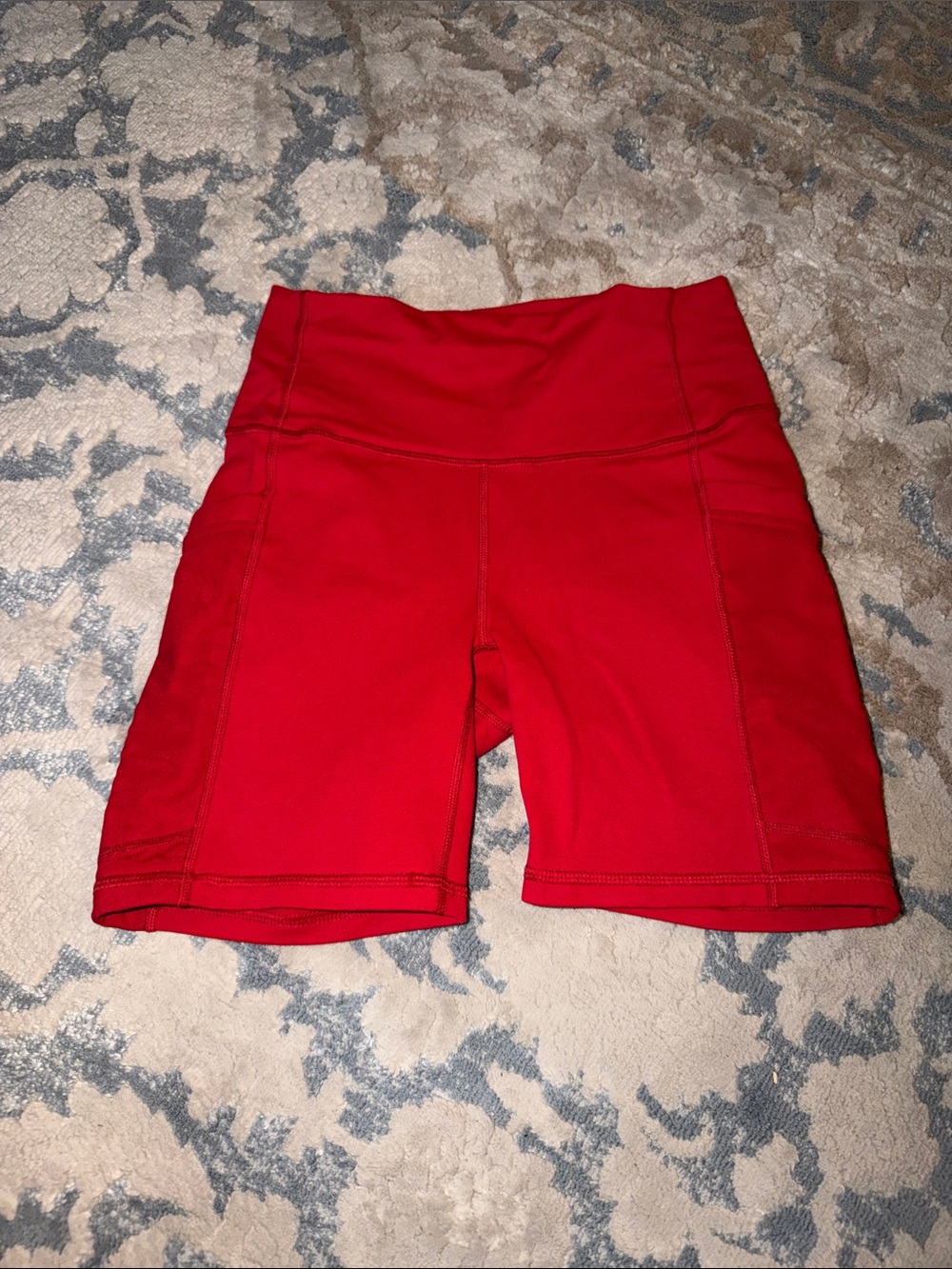 Fabletics High-Waist Red Active Bike Shorts